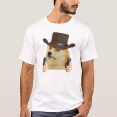 Cowboy Dog Funny Meme Doge Holding Guns Memes T-shirt (Voorkant)