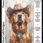 Cowboy Dog, Golden Retriever DD1 Decoupage Tissuepapier