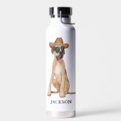 Cowboy Dog Illustratie Waterfles (Links)