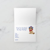 Cowboy Dog Verjaardag Boy Fill-in Uitnodiging (Binnen)