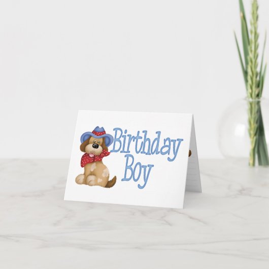 Cowboy Dog Verjaardag Boy Fill-in Uitnodiging (Voorkant)