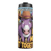 Cowboy Donkey heeft mijn shirt gekregen Thermosbeker (Voorkant)