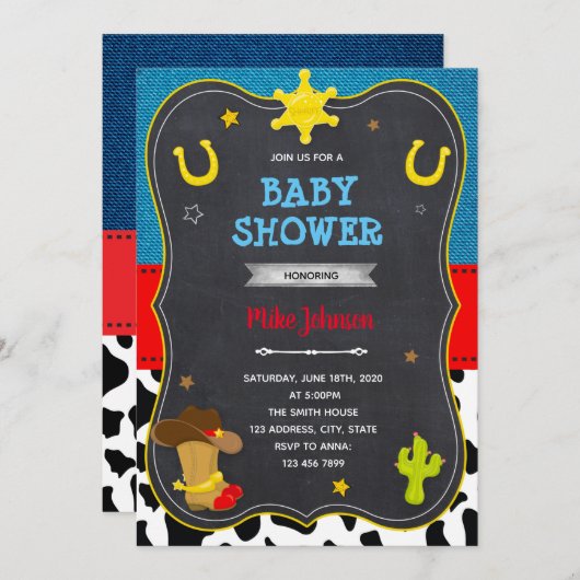 Cowboy douche kaart (Voorkant / Achterkant)