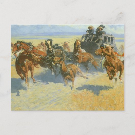  Cowboy, Downing the Nigh Leader, Remington Briefkaart (Voorkant)