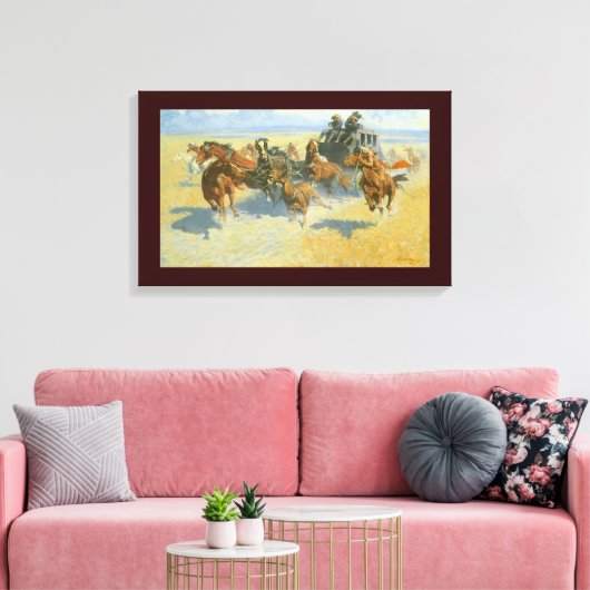 Cowboy, Downing the Nigh Leader, Remington Canvas Afdruk (Insitu (Woonkamer))