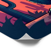 Cowboy Dragon Showdown - Grappige Pop Art Fantasy Poster (Hoek)