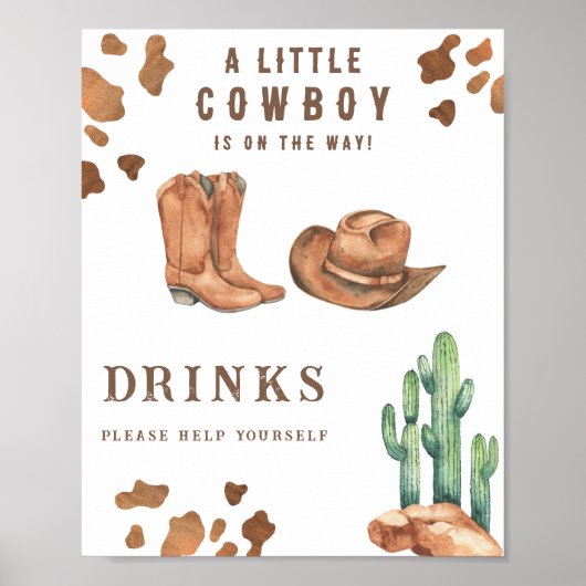 Cowboy - Drankjes pak zelf Poster (Voorkant)