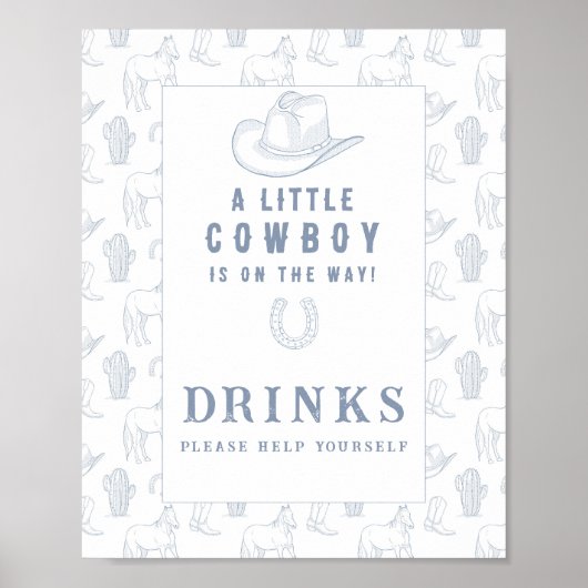 Cowboy - Drankjes pak zelf Poster (Voorkant)