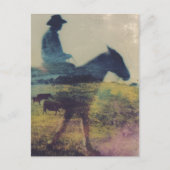 Cowboy Dubbele Belichting Briefkaart (Voorkant)