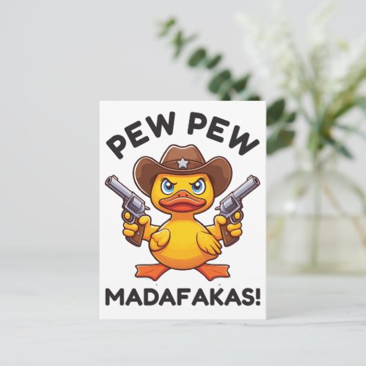 Cowboy Duck Sheriff Briefkaart (Staand voorkant)