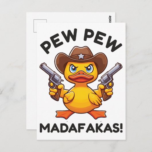 Cowboy Duck Sheriff Briefkaart (Voorkant / Achterkant)