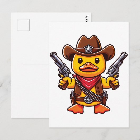 Cowboy Duck Sheriff Briefkaart (Voorkant / Achterkant)