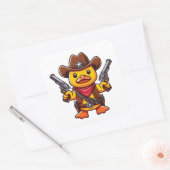 Cowboy Duck Sheriff Vierkante Sticker (Envelop)