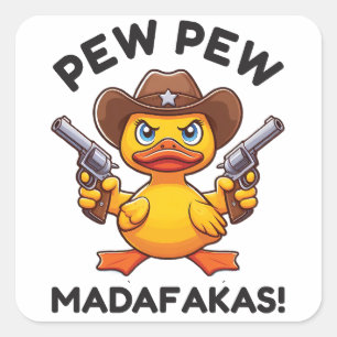 Cowboy Duck Sheriff Vierkante Sticker