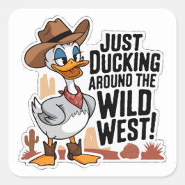 Cowboy Duck Sticker | Schattigee grappige Westerne
