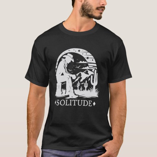Cowboy Eenzaamheid, Western Desert Grafische T-shi T-shirt (Voorkant)