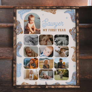 Cowboy eerste jaar foto Poster