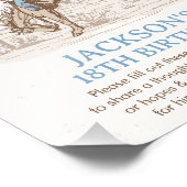 Cowboy eerste Rodeo 1e verjaardag Capsule teken Foto Afdruk (Hoek)