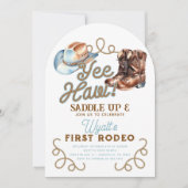 Cowboy Eerste Rodeo 1e Verjaardag Kaart (Voorkant)