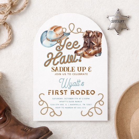 Cowboy Eerste Rodeo 1e Verjaardag Kaart