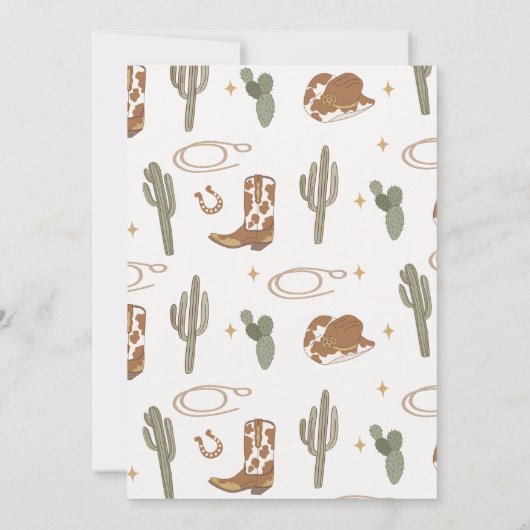  cowboy eerste rodeo 1e verjaardag kaart (Achterkant)