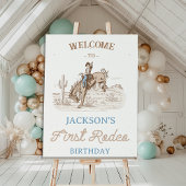 Cowboy eerste Rodeo 1e verjaardag welkomstbord Foto Afdruk