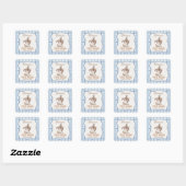 Cowboy Eerste Rodeo Gingham Verjaardag Vierkante Sticker (Vel)