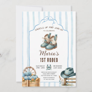 Cowboy eerste Rodeo Pumpkin verjaardag Kaart