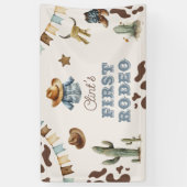 Cowboy Eerste Rodeo Terracotta 1e Verjaardagsfeest Spandoek (Verticaal)