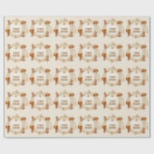 Cowboy Eerste Rodeo Verjaardag Geslacht Neutraal Cadeaupapier (Vlak)