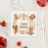 Cowboy eerste Rodeo Verjaardag Geslacht Neutraal Servet (Insitu)