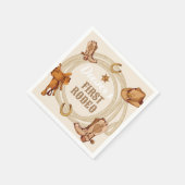Cowboy eerste Rodeo Verjaardag Geslacht Neutraal Servet (Hoek)
