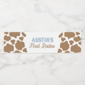 Cowboy eerste Rodeo verjaardag Waterfles Etiket (Enkel label)