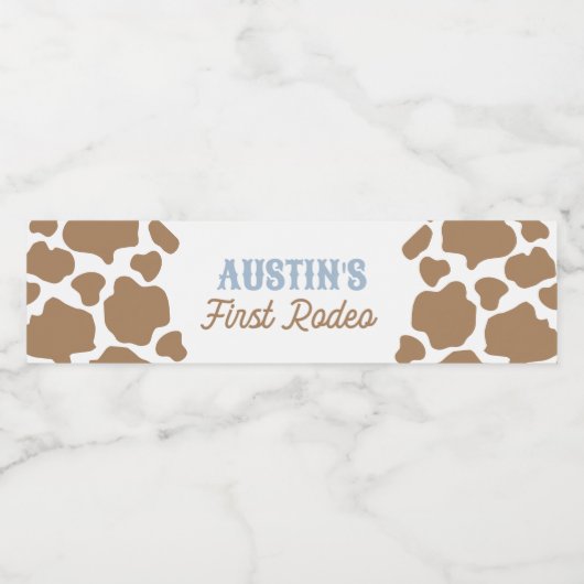 Cowboy eerste Rodeo verjaardag Waterfles Etiket (Enkel label)
