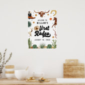 Cowboy Eerste Rodeo Verjaardag Welkom Poster (Keuken)