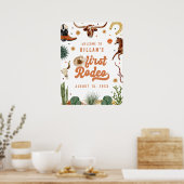 Cowboy Eerste Rodeo Verjaardag Welkom Poster (Keuken)