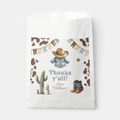 Cowboy Eerste Rodeo verjaardag Wild West Bedankt Bedankzakje (Voorkant)