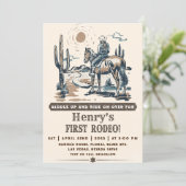 Cowboy Eerste Rodeo Western Verjaardag Kaart (Staand voorkant)