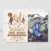 Cowboy eerste Rodeo Westerne Verjaardagsfoto Kaart (Voorkant)