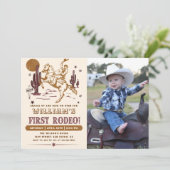Cowboy eerste Rodeo Westerne Verjaardagsfoto Kaart (Staand voorkant)