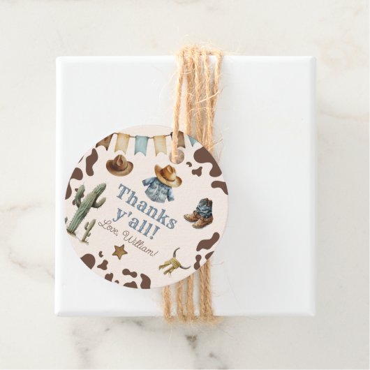Cowboy Eerste Rodeo Wild West Verjaardag Bedankt Bedankjes Labels (In situ)