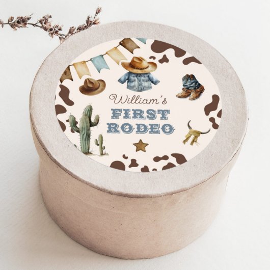 Cowboy Eerste Rodeo Wild West Verjaardagsfeest Ronde Sticker