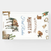 Cowboy Eerste Verjaardagsfeest Wilde Westen Spandoek (Horizontaal)