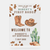 COWBOY eerste verjaardagsfeestje Acryl Bord (Voorkant)