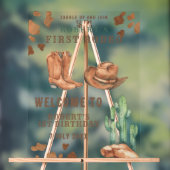 COWBOY eerste verjaardagsfeestje Acryl Bord (Neutraal)