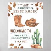 COWBOY eerste verjaardagsfeestje Poster (Voorkant)