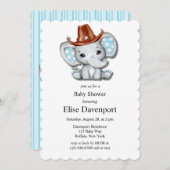 Cowboy Elephant Boy Baby shower Kaart (Voorkant / Achterkant)