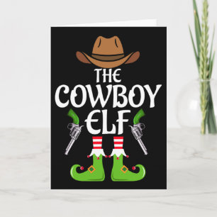 Cowboy Elf bijpassende gezinsgroep Kerstfeest X Kaart