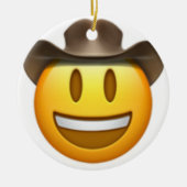 Cowboy emoji face keramisch ornament (Voorkant)