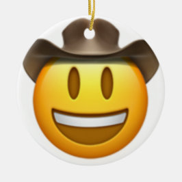 Cowboy emoji face keramisch ornament